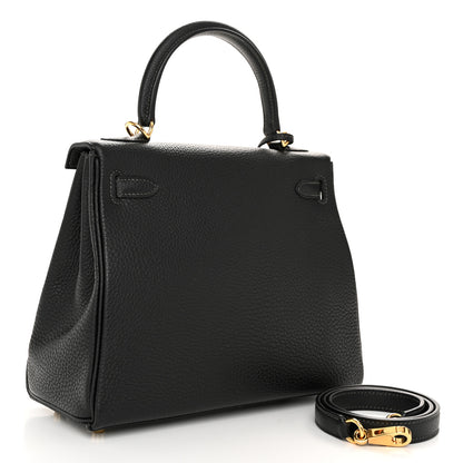 Hermes Togo Horseshoe Kelly Retourne 25 Black 3 of 11
