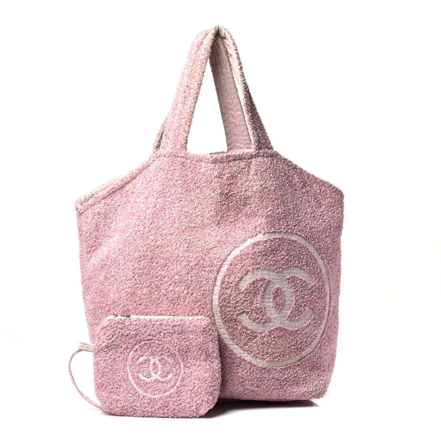 Chanel Terry Cotton CC Beach Tote Pink 1 of 7