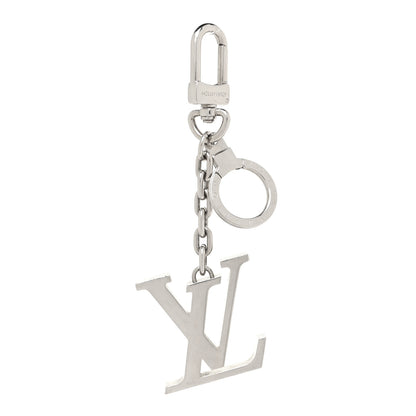 Louis Vuitton Metal Palladiium Finish LV Initiales Bag Charm Key Holder Silver 1 of 5