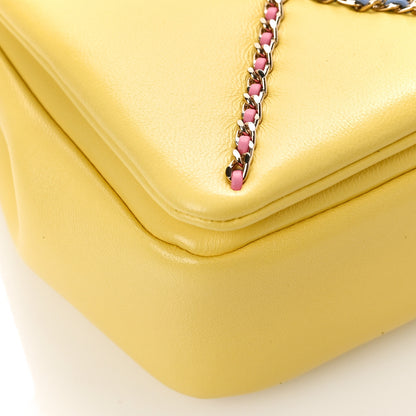 Chanel Lambskin Small Entwined Chain Flap Yellow Multicolor 8 of 9