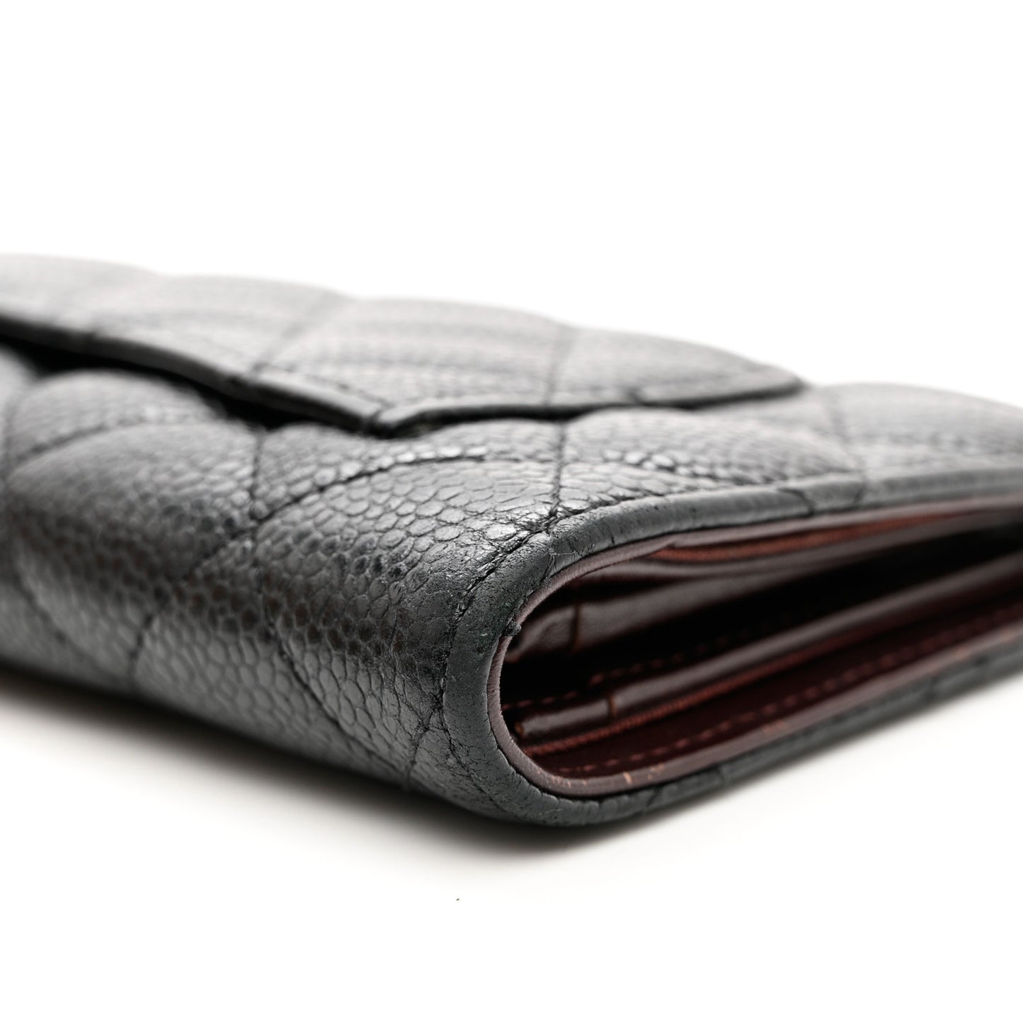 Caviar Quilted Yen Wallet Black