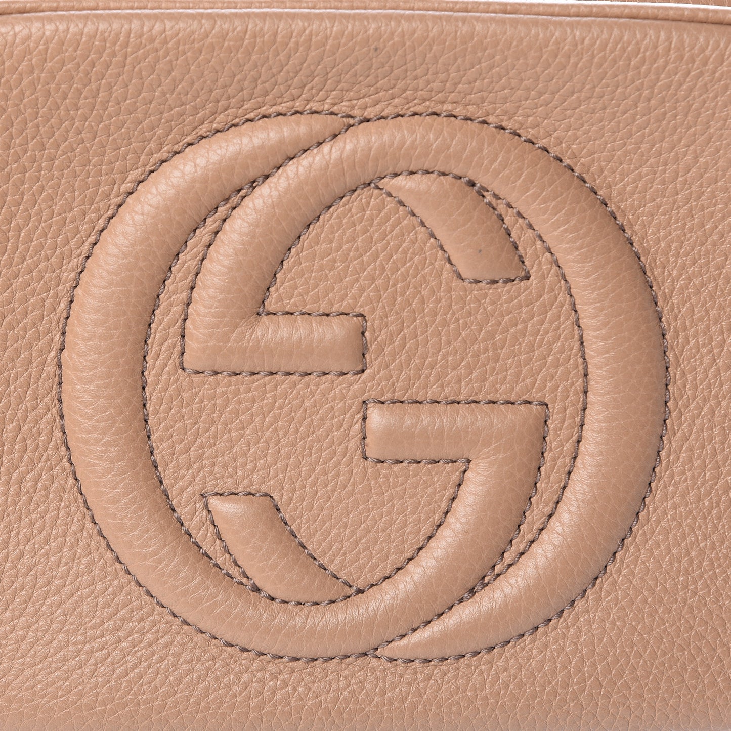 Pebbled Calfskin Small Soho Disco Bag Rose Beige