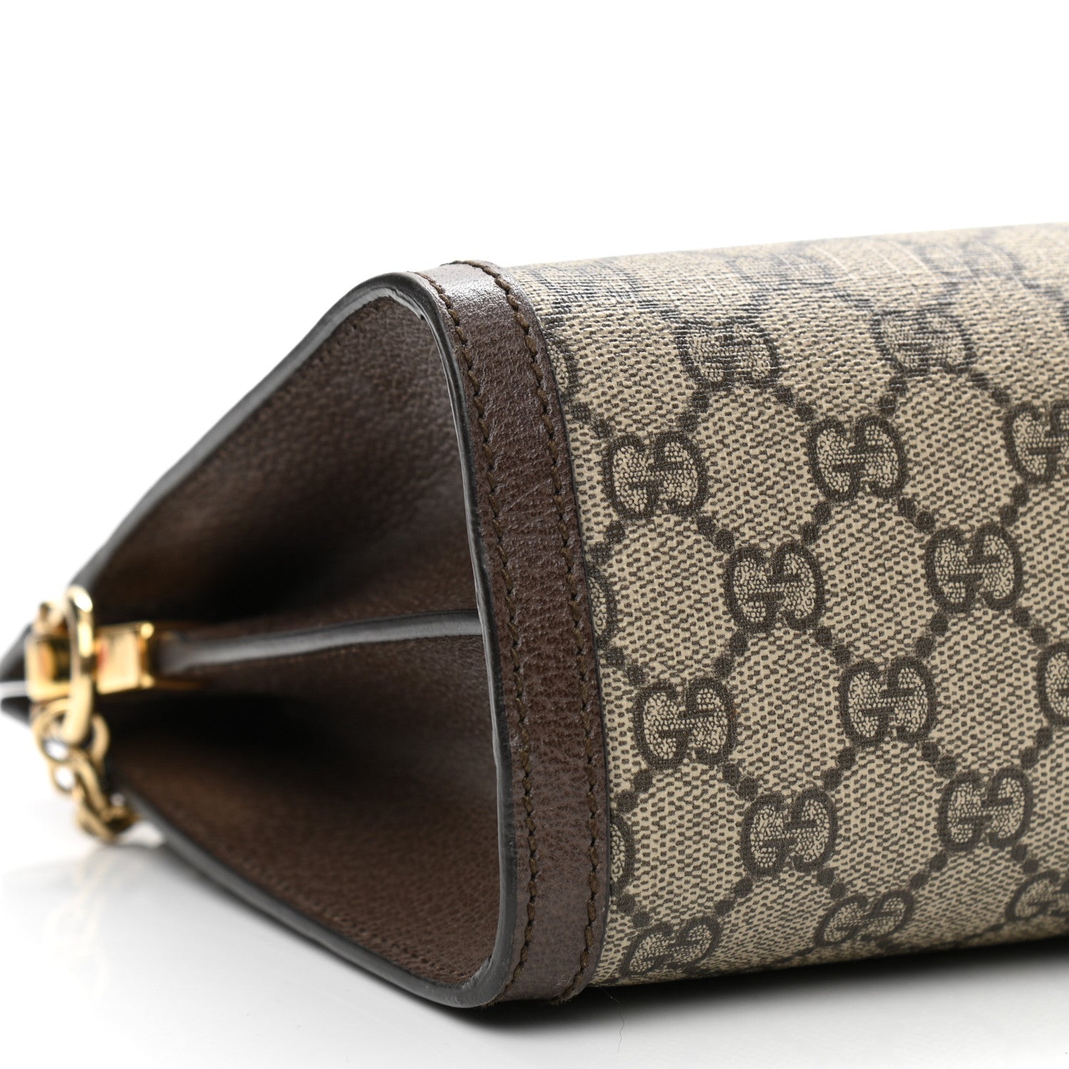 Gucci GG Supreme Monogram Web Medium Ophidia Chain Shoulder Bag Brown 9 of 10