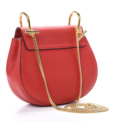 Chloe Grained Lambskin Mini Drew Shoulder Bag Plaid Red 2 of 12