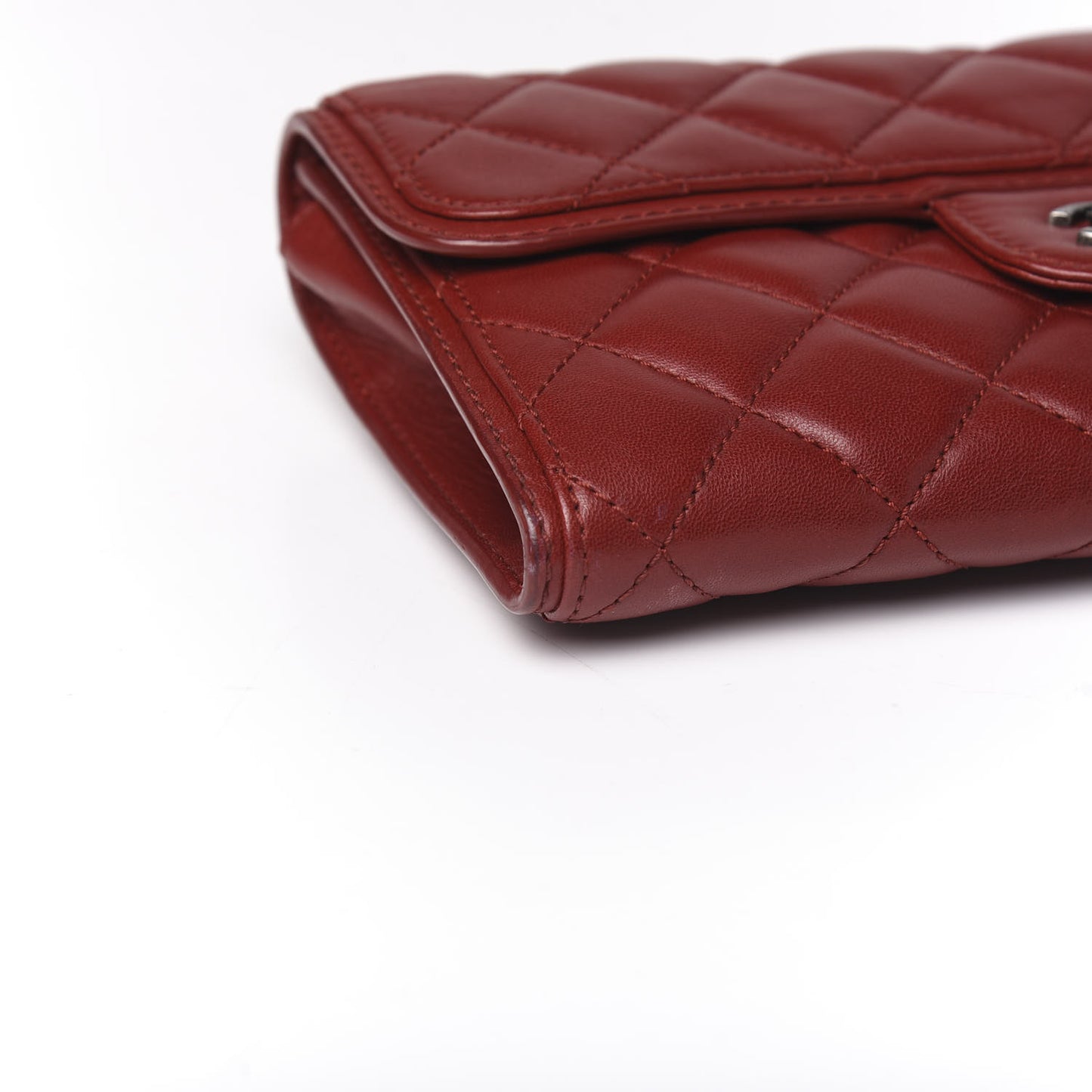 Lambskin Quilted Citizen Zip Flap Red