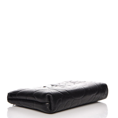 Chanel Lambskin Camellia Embossed Key Holder Case Black 4 of 8