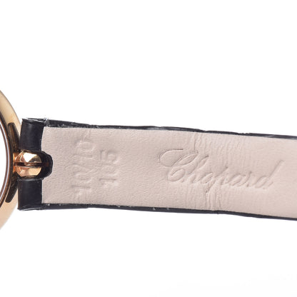 Chopard 18K Rose Gold Alligator 5 Diamond 25mm Happy Diamonds Quartz Watch 7 of 9