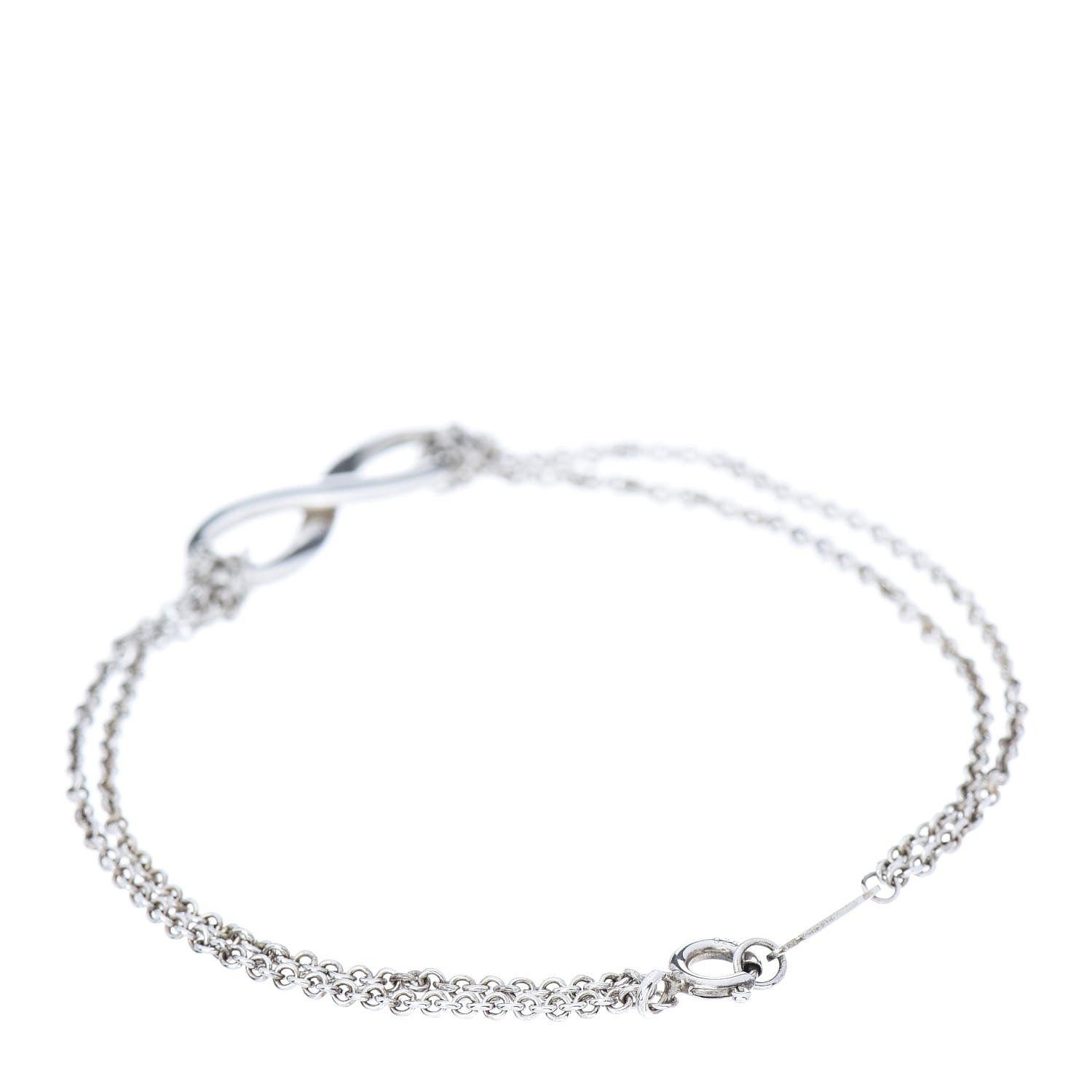 Tiffany Sterling Silver Infinity Double Chain Bracelet 3 of 6