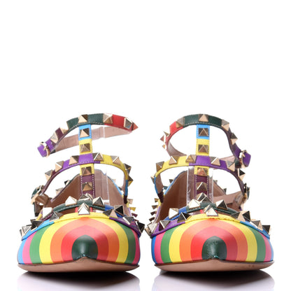 Valentino Garavani Calfskin 1973 Rockstud Cage Ballerina Flats 38.5 Multicolor 2 of 5