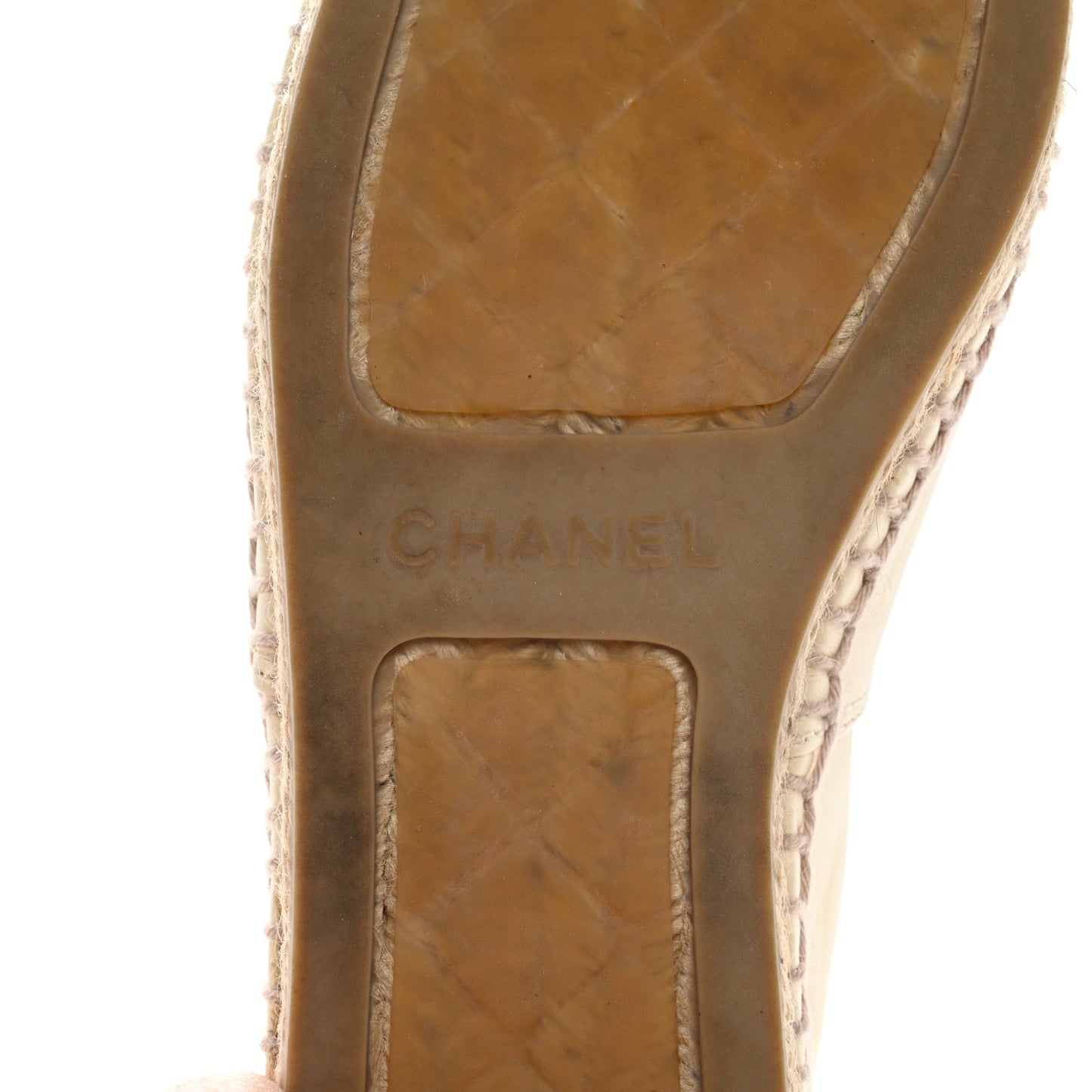 Lambskin CC Espadrilles 39 White Black