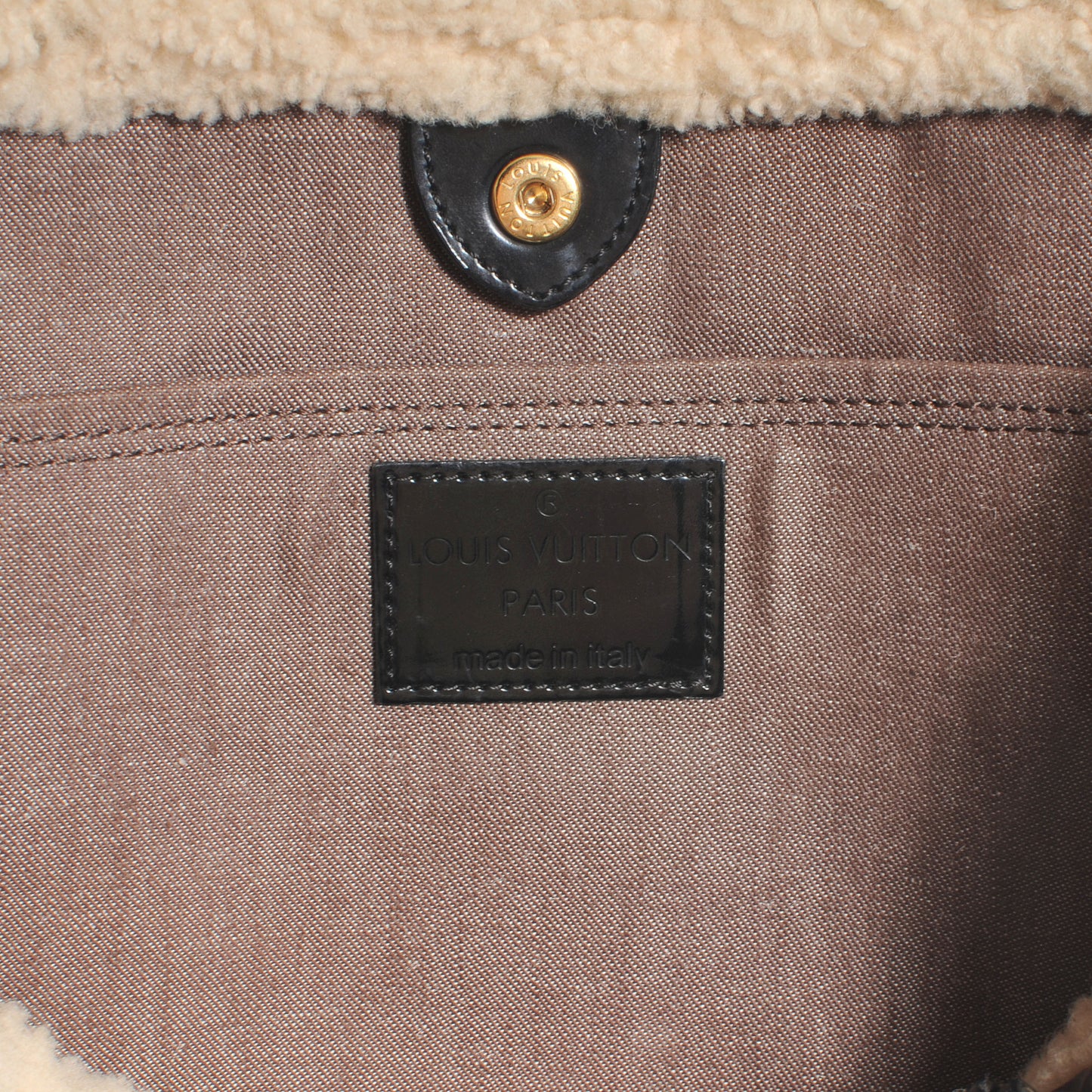 Patent Monogram Shearling Sac Thunder