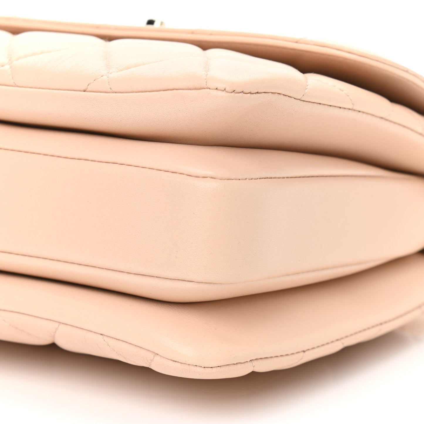 Lambskin Quilted Small Trendy CC Dual Handle Flap Bag Light Beige