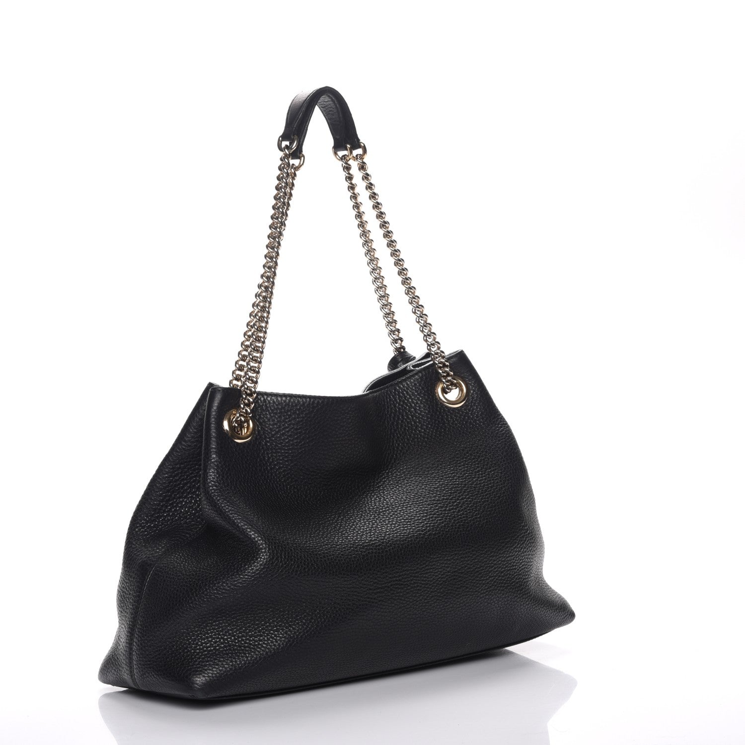 Gucci Pebbled Calfskin Medium Soho Chain Shoulder Bag Black 3 of 7