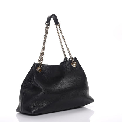 Gucci Pebbled Calfskin Medium Soho Chain Shoulder Bag Black 3 of 7