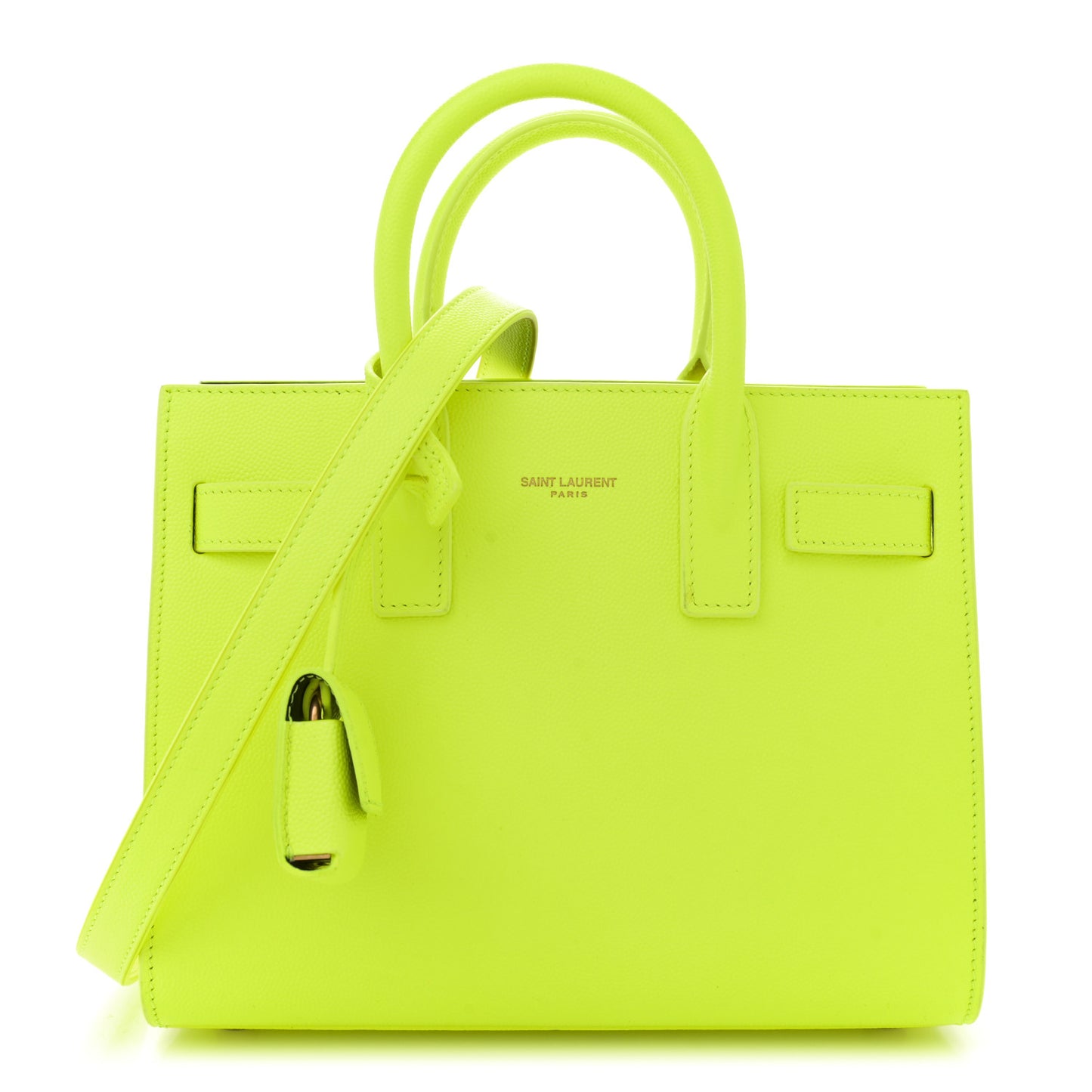 Calfskin Nano Sac De Jour Neon Yellow
