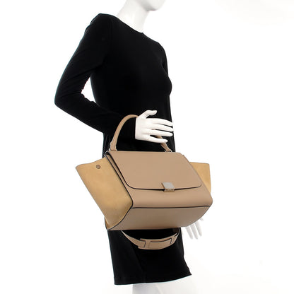 Celine Drummed Calfskin Suede Medium Trapeze Dune 3 of 10