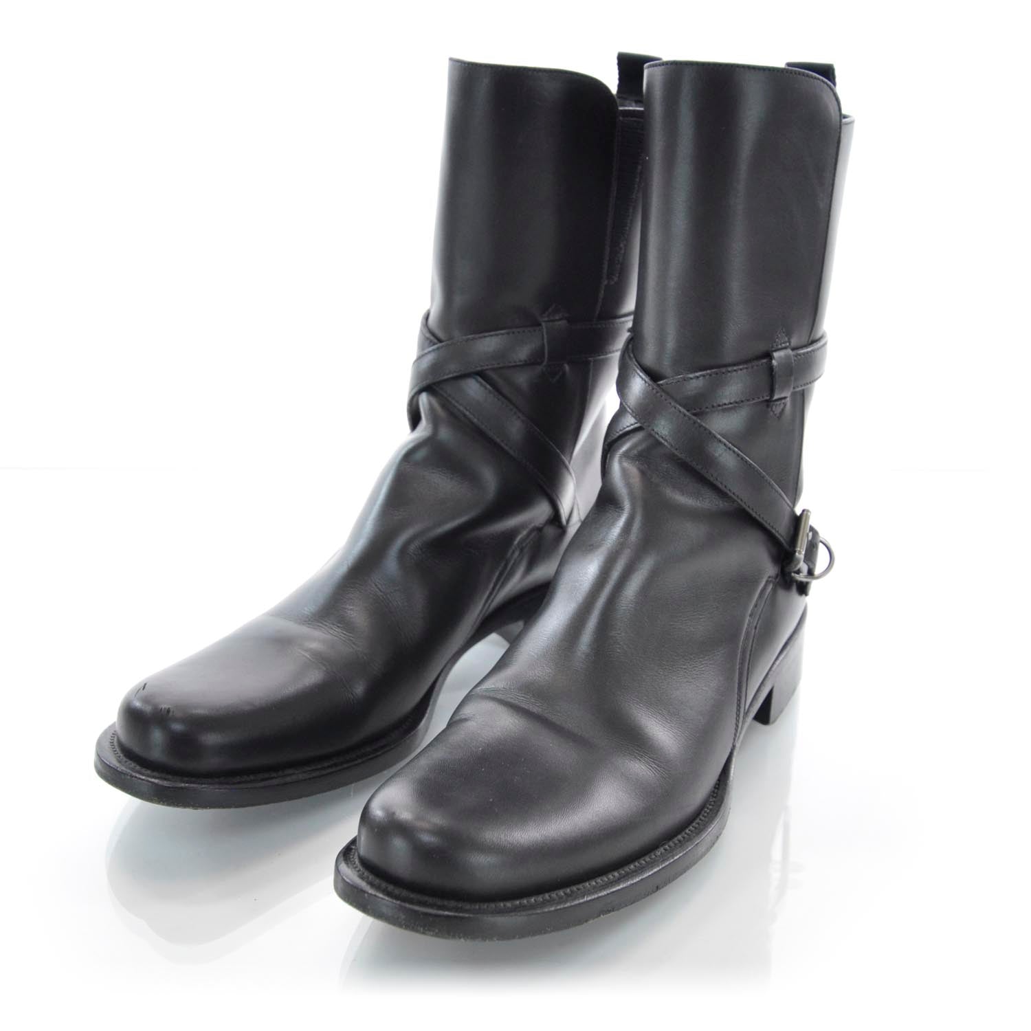 Prada Leather Boots 38 Black 4 of 8