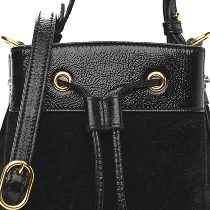 Gucci Suede Patent Web Small Ophidia Bucket Bag Black 8 of 10