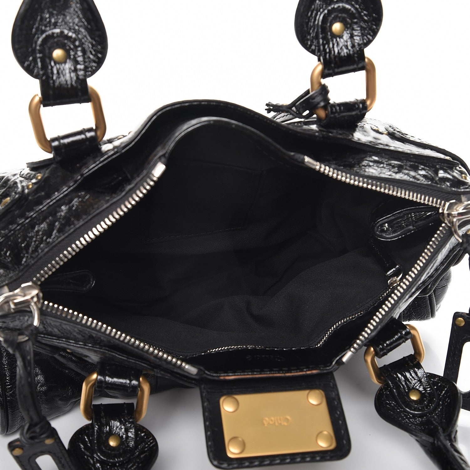 Chloe Patent Lambskin Medium Paddington Satchel Black 5 of 7