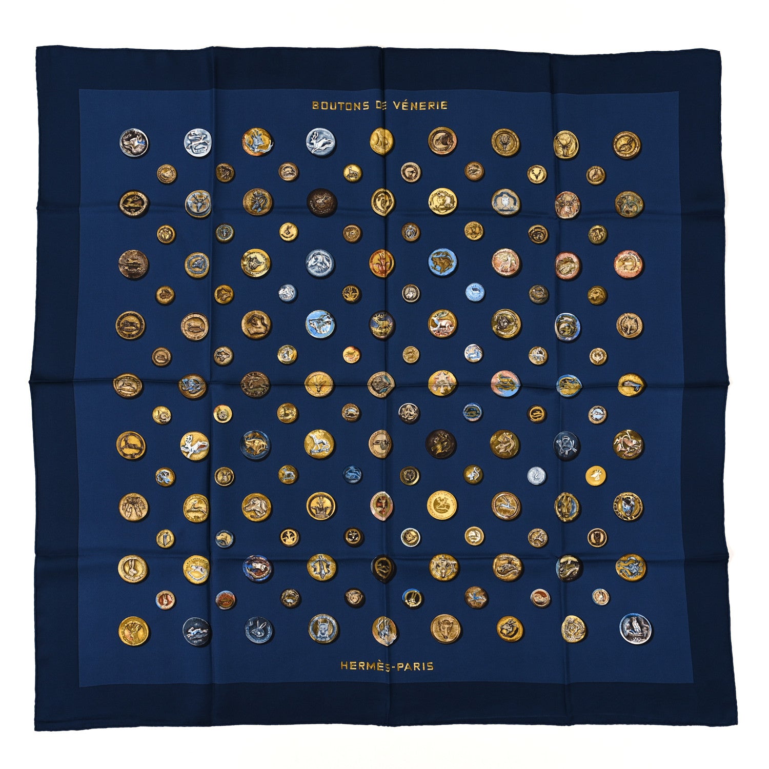 Hermes Silk Boutons De Venerie Scarf 90 1 of 4