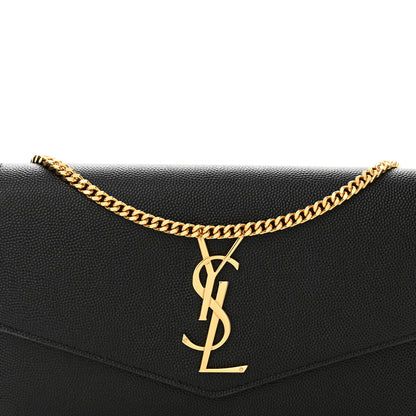 Saint Laurent Grain de Poudre Uptown Chain Wallet Black 9 of 14