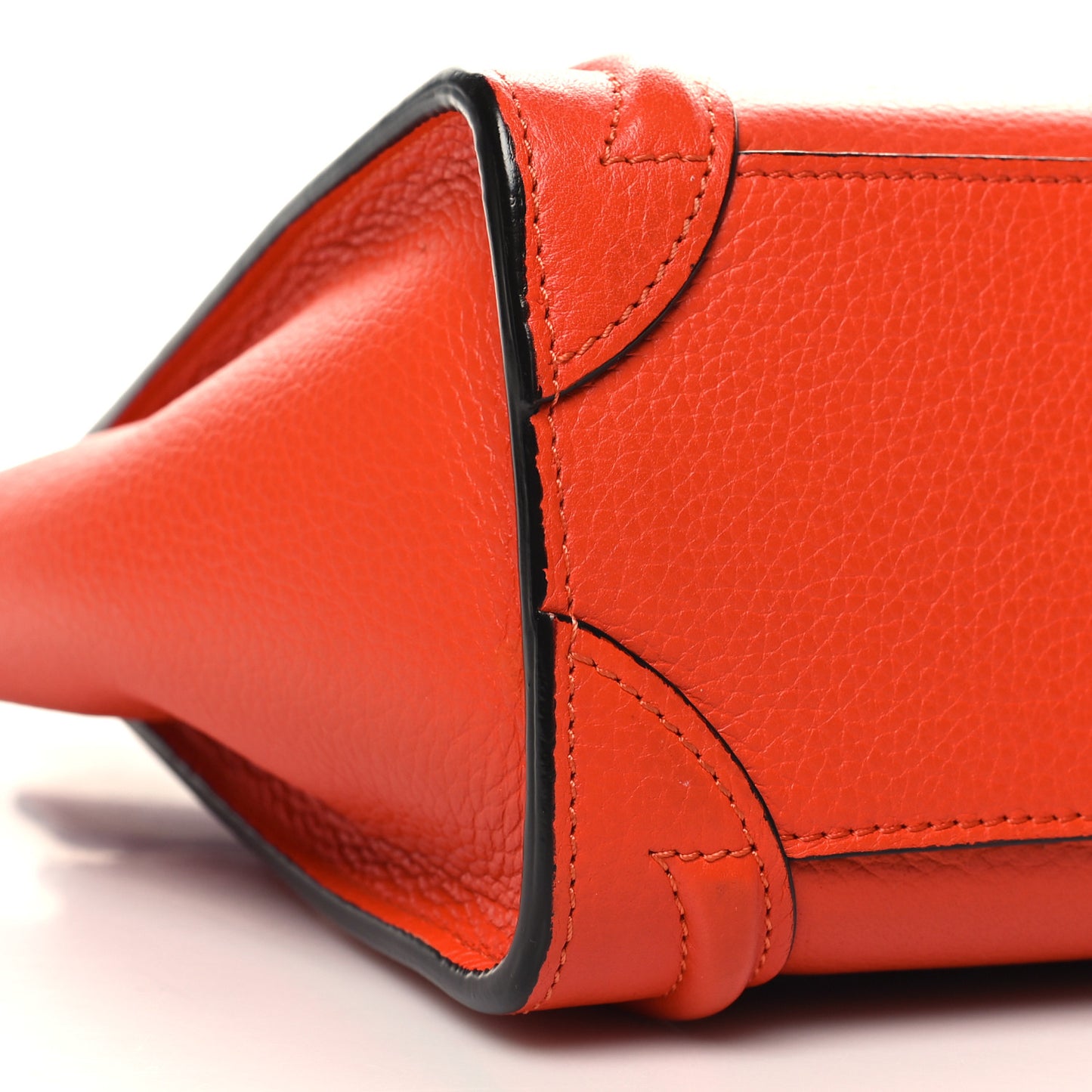 Drummed Calfskin Nano Luggage Vermillion