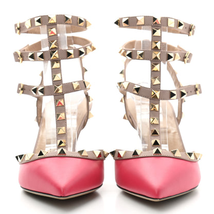 Valentino Garavani Calfskin Nappa Rockstud Ankle Strap 65mm Pumps 36.5 Deep Fuxia Poudre 2 of 7