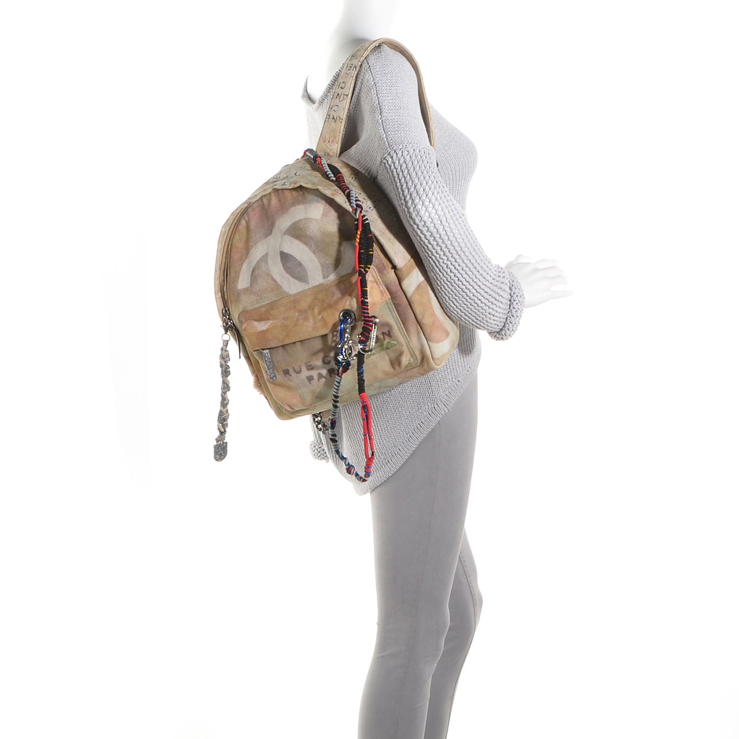 Chanel Graffiti Printed Canvas Medium Backpack 2 of 7