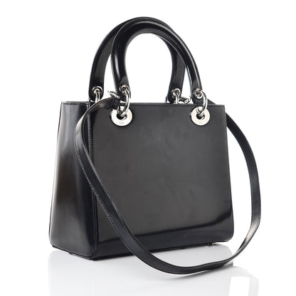Christian Dior Glazed Calfskin Medium Lady Dior Black 4 of 8