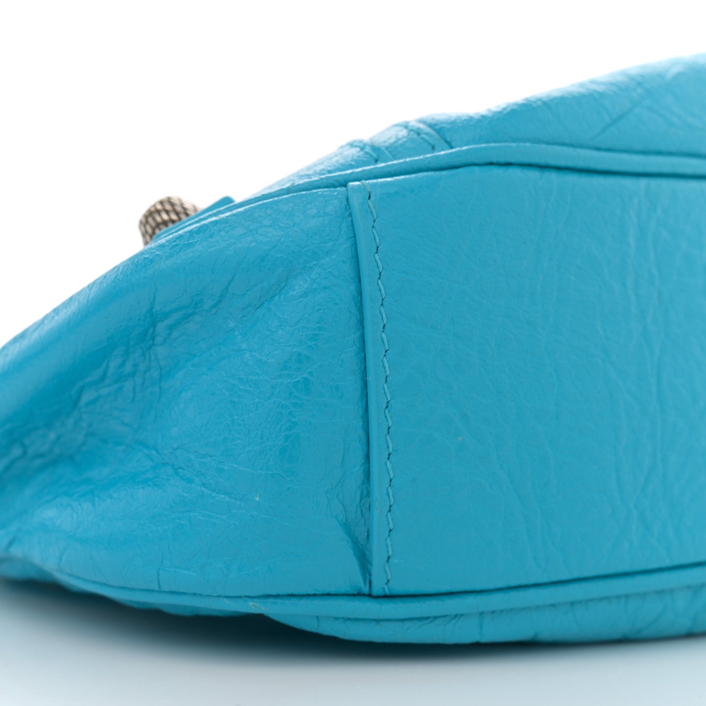 Agneau Arena Le Cagole Shoulder Bag XS Cyan