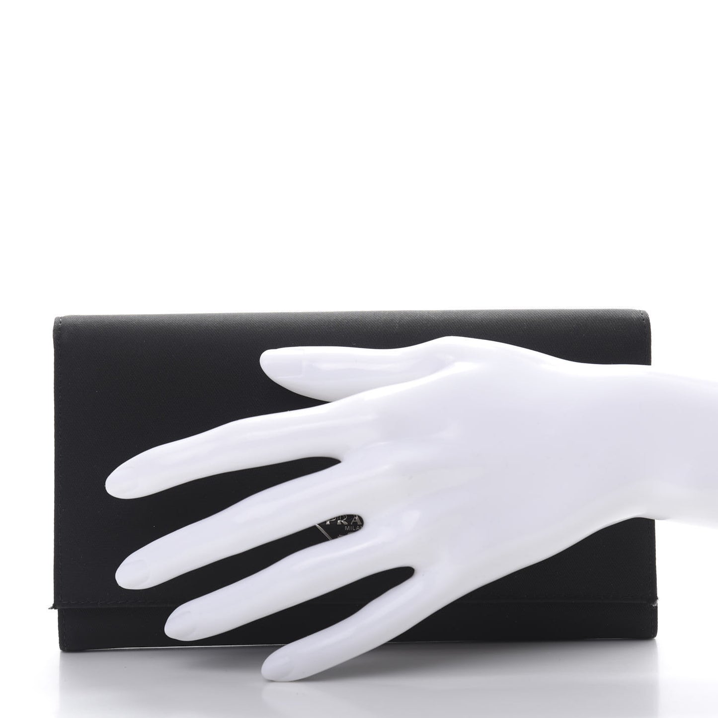 Tessuto Nylon Continental Flap Wallet Black