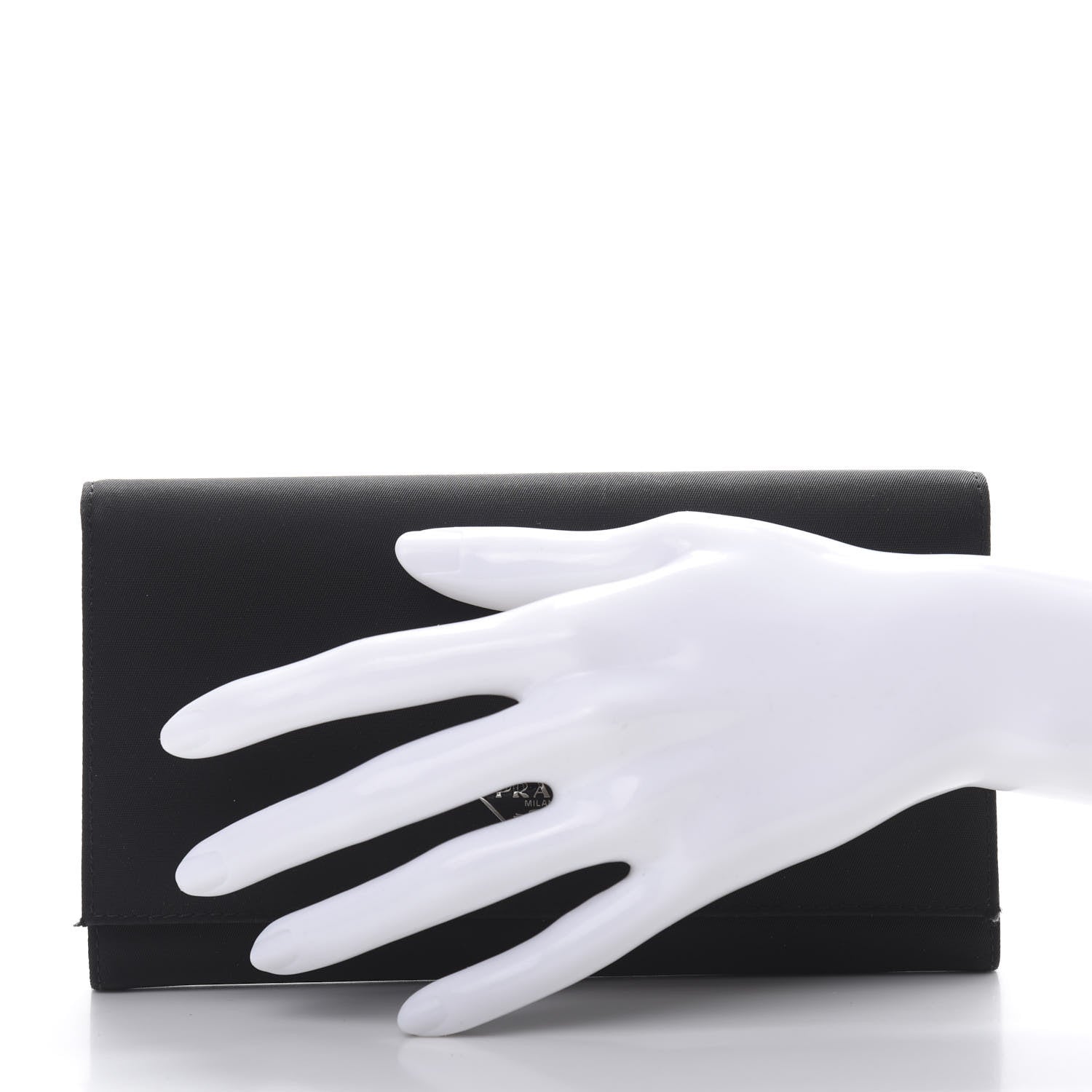 Prada Tessuto Nylon Continental Flap Wallet Black 2 of 9