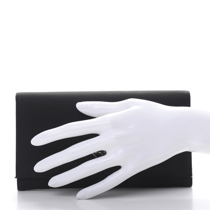Prada Tessuto Nylon Continental Flap Wallet Black 2 of 9
