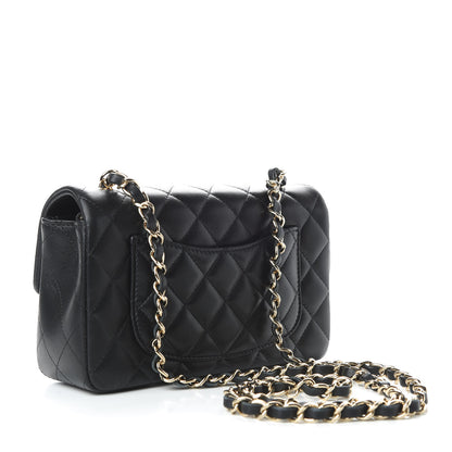 Chanel Lambskin Quilted Mini Rectangular Flap Black 3 of 10
