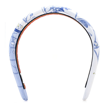 Hermes Silk Twill La Legende Du Cheval Gina Headband Bleu 1 of 5