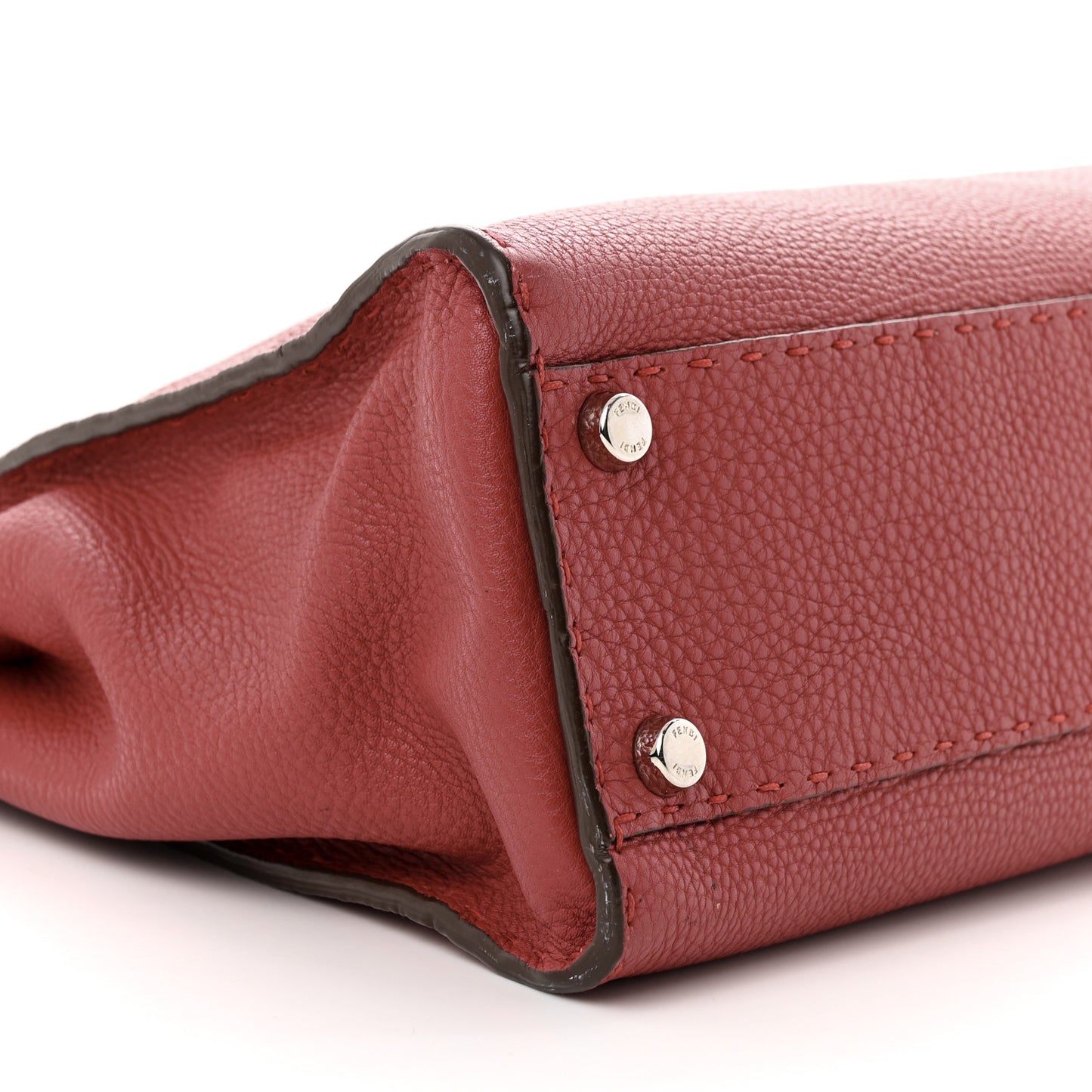 Cuoio Romano Selleria Bi-Color Medium Peekaboo Iconic Satchel Rosso Latte