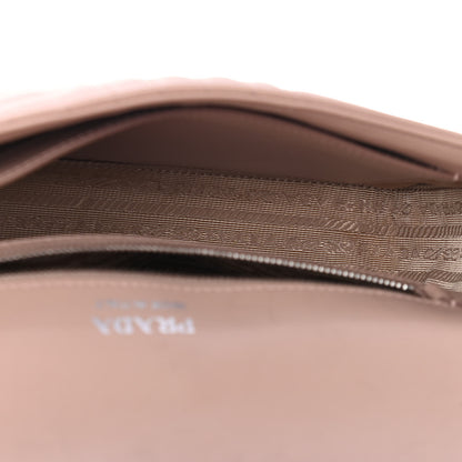 Prada Soft Calfskin Impunture Diagramme Medium Chain Flap Shoulder Bag Cipria 4 of 4