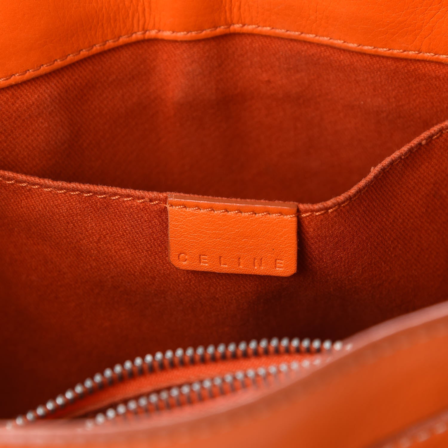 Celine Calfskin Boogie Satchel Orange 8 of 13