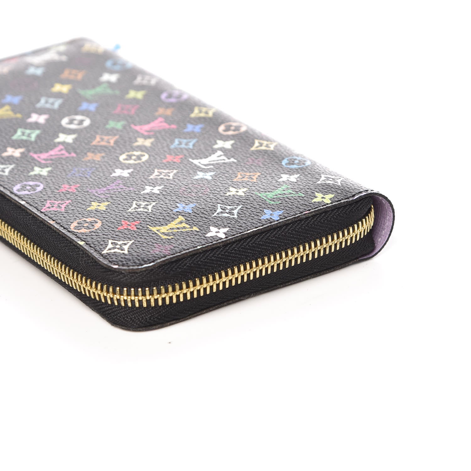 Louis Vuitton Monogram Multicolor Zippy Wallet Black Violet 8 of 11