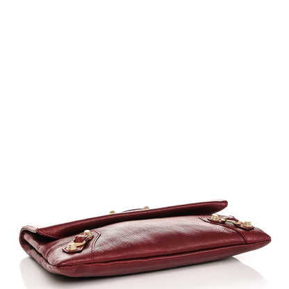 Balenciaga Chevre Hamilton Giant 12 Gold Hardware Envelope Clutch Bordeaux 4 of 9