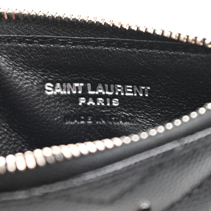 Saint Laurent Monogram Grain de Poudre 5 Fragments Zip Pouch Card Holder Black 6 of 8