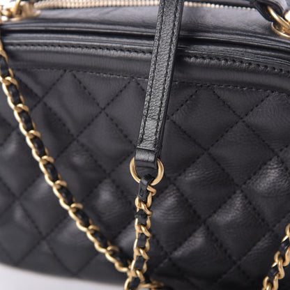 Chanel Calfskin Quilted CC Small Vanity Case Black 11 of 11