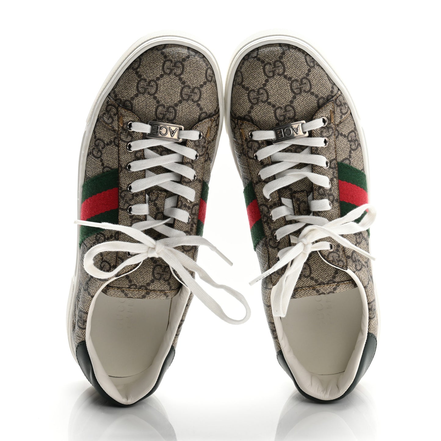 GG Supreme Monogram Womens New Ace Low-Top Sneaker 37.5 Beige