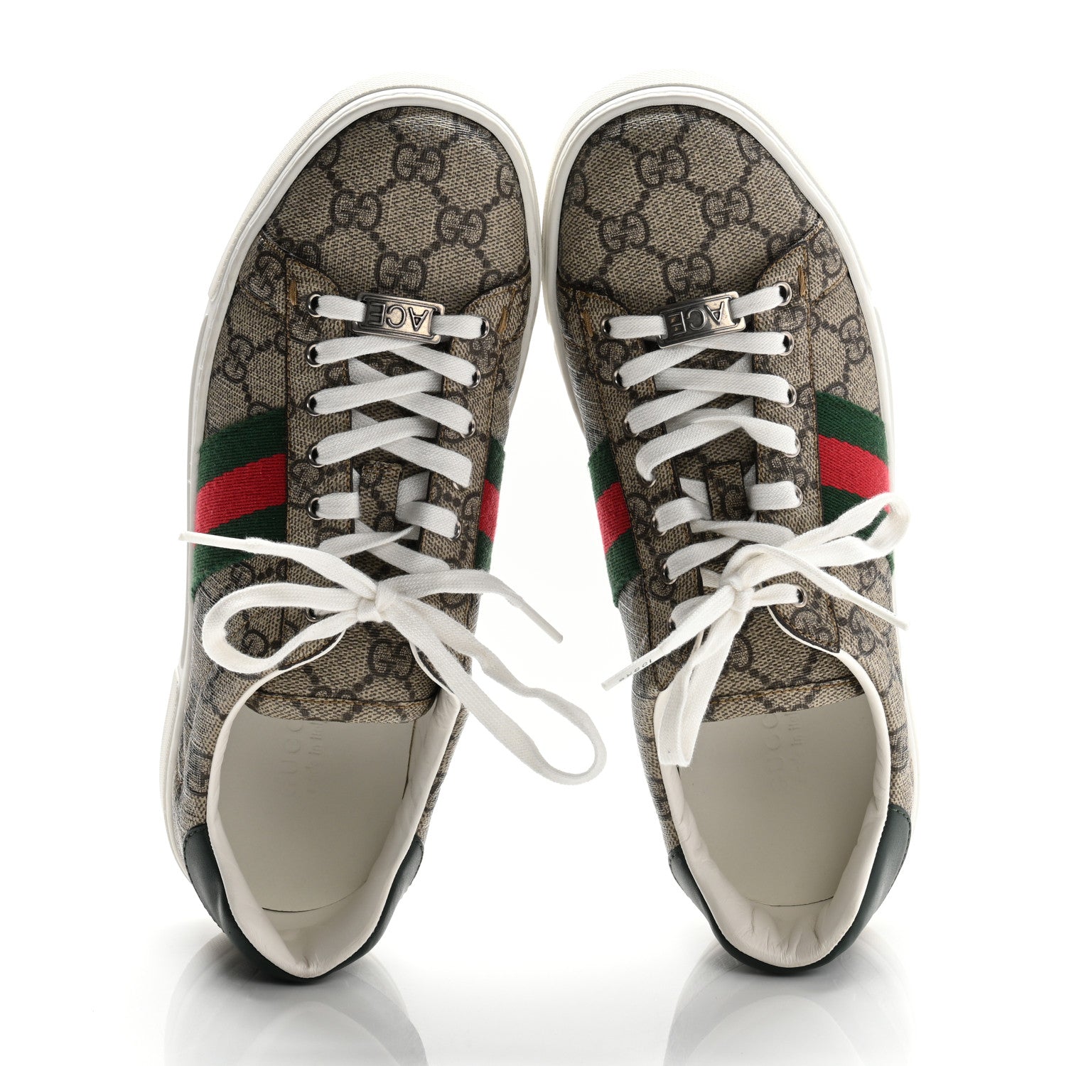 Gucci GG Supreme Monogram Womens New Ace Low-Top Sneaker 37.5 Beige 2 of 10
