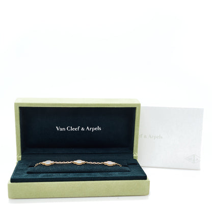 Van Cleef & Arpels 18K Yellow Gold Mother of Pearl 5 Motifs Vintage Alhambra Bracelet 5 of 5