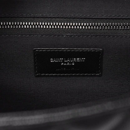 Saint Laurent Grain De Poudre Textured Mixed Matelasse Large Triquilt Monogram Monochrome Satchel Black 7 of 9