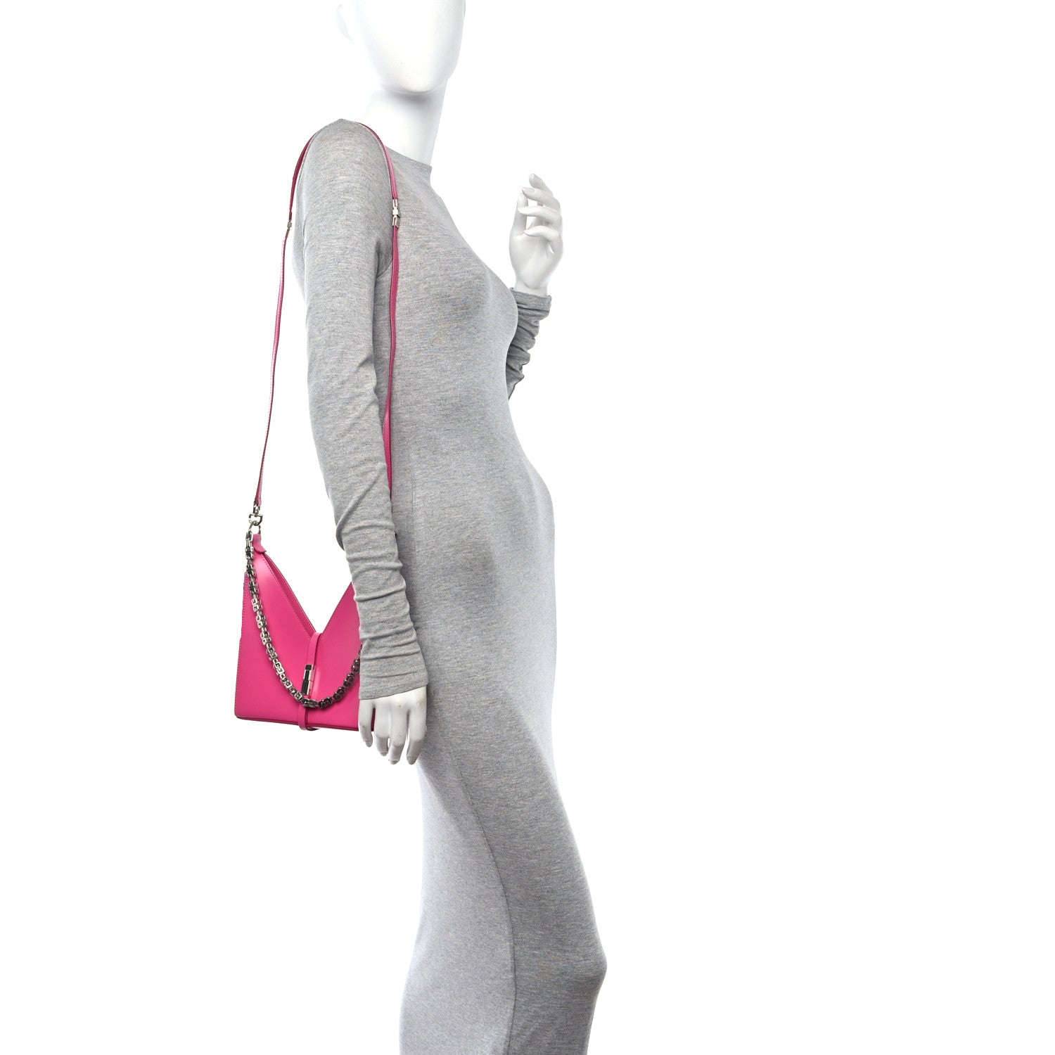 Givenchy Box Calfskin Mini Cut Out Shoulder Bag Neon Pink 2 of 11