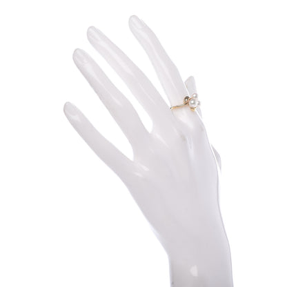 Mikimoto 18K Yellow Gold Akoya Pearl 4.5-5.5mm Cluster Ring 50 5.25 2 of 5