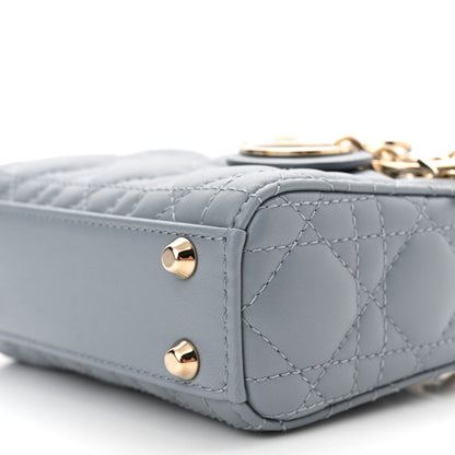 Christian Dior Lambskin Cannage Micro Lady Dior Cloud Blue 10 of 11