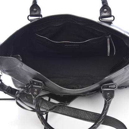 Balenciaga Shiny Grained Goatskin Black Metallic Edge City Black 5 of 9